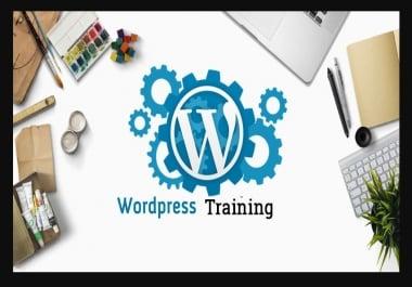 1 hour live course via teamviewer or Google meet - WordPress install,  plugin and content setup
