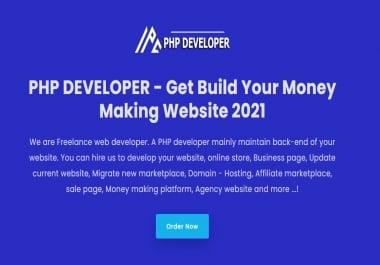 Online store 1 page with contact form - No need domain hosting - Sale page