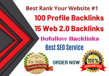 Manually Create 100 Profile Backlinks + 15 Web 2.0 Backlinks On High PR,  Da Sites And SEO Audit