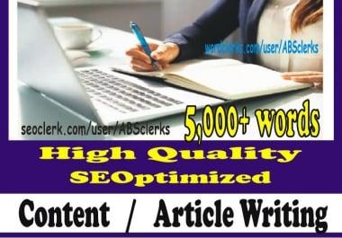 10X 500+ words Perfect ARTICLE Writing or WEBSITE Content writing for SEOptimization