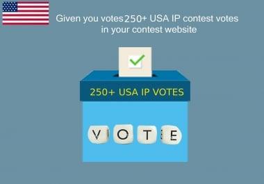 Given your link votes 250+ USA Ip online contest votes in your winner link/website