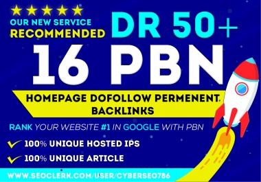 I will provide PBN DR 50 to 70 high quality dofollow backlinks