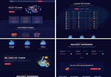 i Will build/develop Cryptocurrency Gaming Website HTML