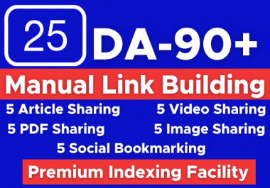 Manually Build 25 white hat SEO backlinks,  manual link building