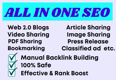 I will provide all in one 300 manual SEO link building package
