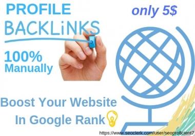 Get 30 High Quality Profile Backlinks Manually