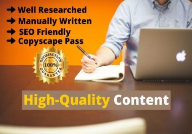 I will write 1000 words high quality SEO-optimized Article and Blog Post.