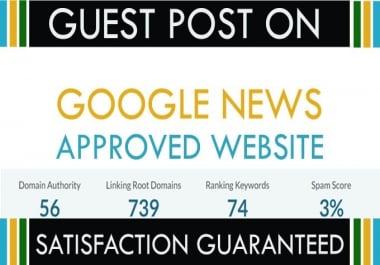 guest post On google new approved site da 56 dr63