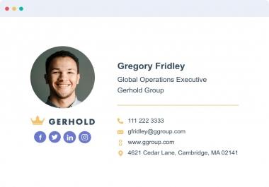 Design professional HTML Clickable email signature for email and apple