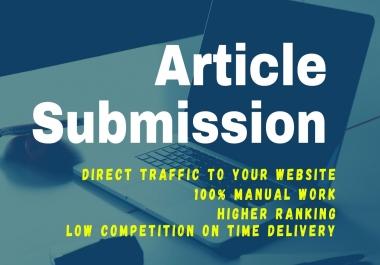 I will Create 120 Manual High Quality Article Submissions High-DA Backlinks