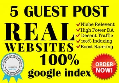 5 guest post index in google guaranty