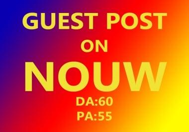 I will Write and Publish Guest post On Nouw Blog Da 60