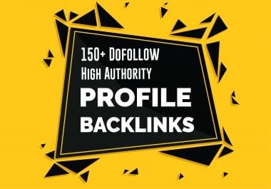 Manually 150 TOP BRAND High DA 100 to 50 Dofollow Profile Backlinks, PR, PA,  for google ranking