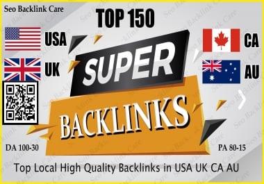 Top 150 USA UK CA AU Backlink SEO HQ Link Building Services for Google Ranking
