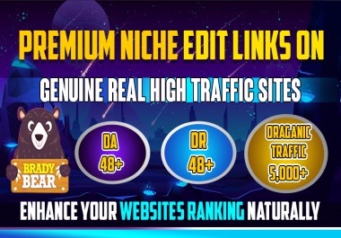 Premium real curated niche edit links on HIGH DA,  DR,  TRAFFIC SITES