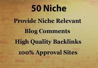 Provide 50 Niche Relevant Blog Comments