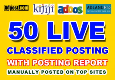 Increase Your Sell - 50 Manually Build Classified Ads Posting on High Authority Sites