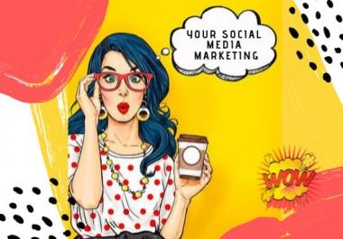 i will be your social media manager marketing with 1 post each day