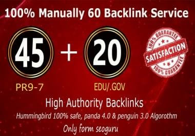 45 Pr9 + 20 Edu - Gov High Pr SEO Authority Backlinks - Fire Your Google Ranking