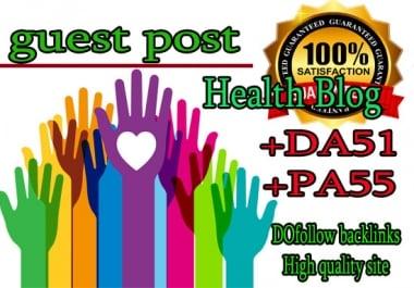 do guest post DA51 PA55 on Health blogs
