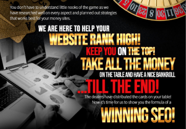 SEO Premium backlinks for your poker, Gambling websites