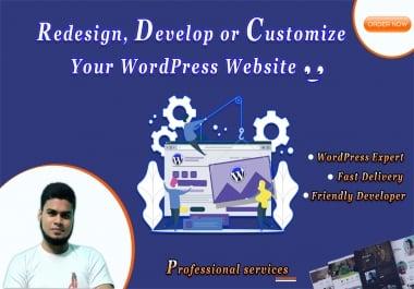 Redesign,  develop or customize wordpress website by any theme