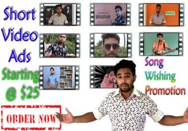 I will make short video ads / song ads