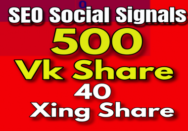 500 Vk Share or 40 Xing Share Social Signals from the No.1 Social Media
