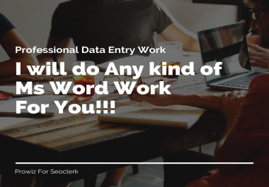 Creative and Professional Data Entry Work In Ms Word
