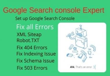 I will fix Google search console errors Google indexing Error
