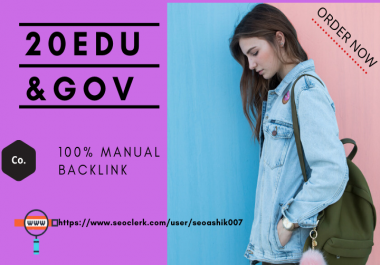 I will implement 20 powerful website edu gov backlinks