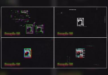 i'll create glitch effects intro logo or text 24h
