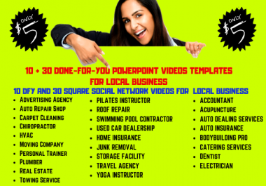 40 Done For You Powerpoint Videos Templates for Local Business