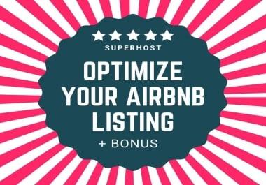 Airbnb Listing Optimization - Increase your Ranking & Income +Bonus Templates