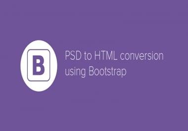 Convert psd/xd/sketch/img to html using bootstrap