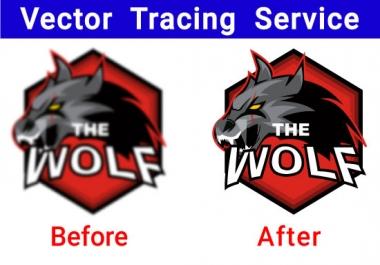 Vector Tracing Logo,  Icon,  Redraw Image Logo Redesign Raster To Vector Trace convert to vectorize
