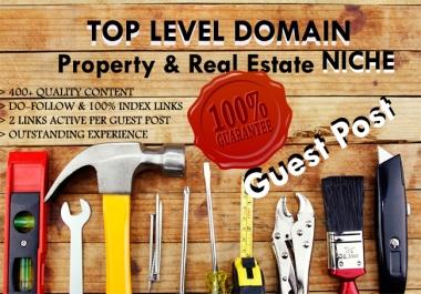 Write 2xarticles and publish on 60xTLD real estate niche da 15 - 30