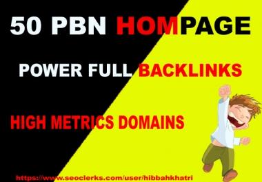 50 High PA/DA TF/CF Homepage PBN Backlinks ranking your website on DA25