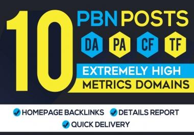 10 high DA 25plus homepage PBN dofollow backlinks