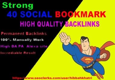 create 40 social bookmark backlinks manually