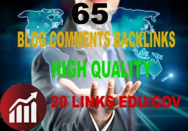85 Blog Comments High DA/PA,  EDU/GOV,  Backlinks Google Ranking site