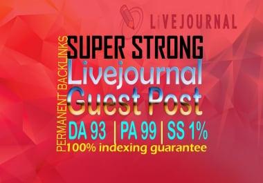 Publish Guest Post On Livejournal High DA 92 and permanent backlinks