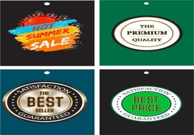 design a circular round logo,  badge,  sticker,  label,  and price tag.