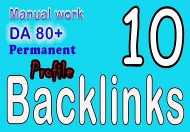 I Will Create manually 10 HQ SEO backlinks DA 80+