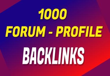 1000 HIgh Quality Forum Profile Backlinks For Help To First Page On Google