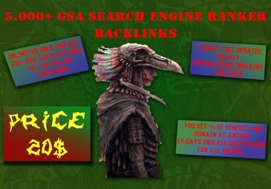 5.000+ GSA Search Engine Ranker Backlinks