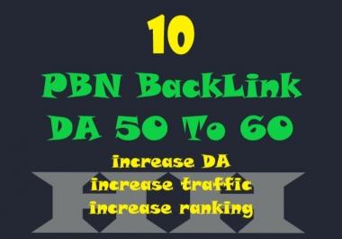 I will 10 PBN Backlinks DA 50 to 60