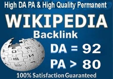 High DA,  PA Niche Relevant Permanent Wikipedia Reference Backlink Get Your Site Google Ranking Help