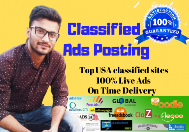 I will post your ads on 30 classified sites manually