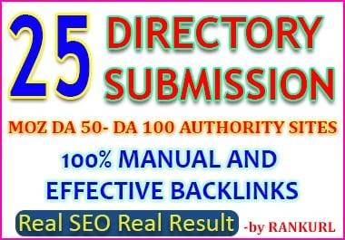Top 25 Niche Directory Submission-Manual effective and approval SEO friendly directory submission